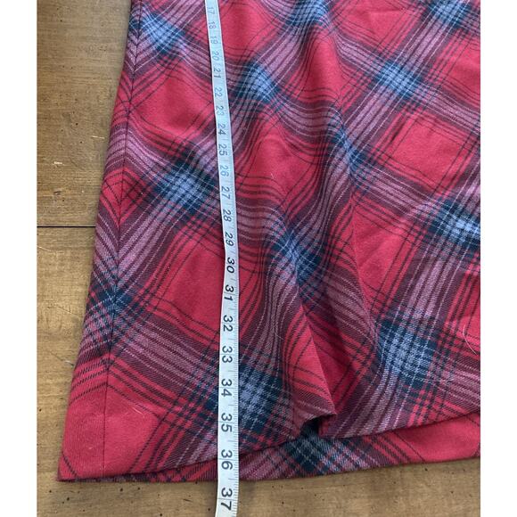 Vtg Talbots Wool Plaid Maxi Skirt Womens Sz 6 Tartan Red Black Holiday Academia - Picture 9 of 9
